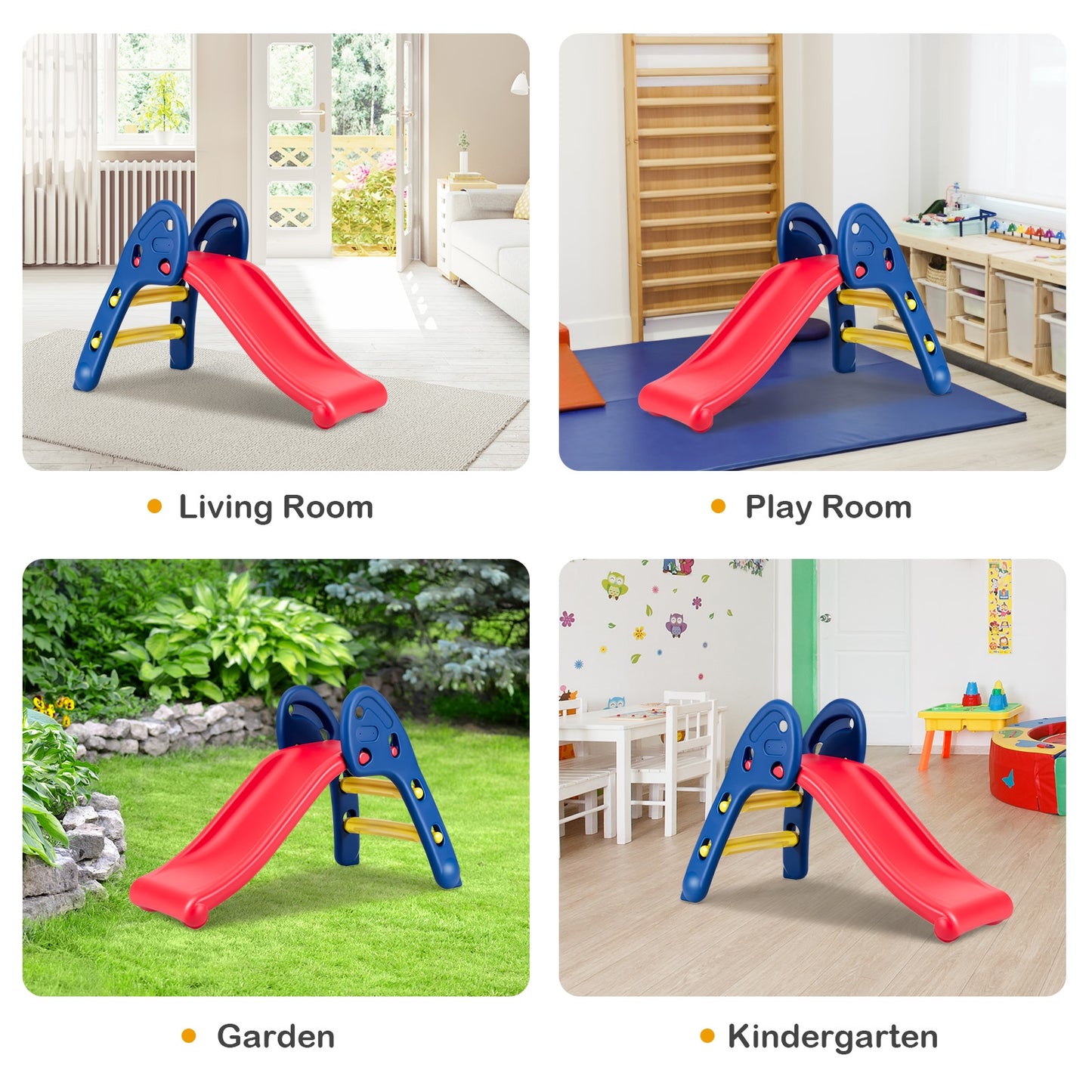 Children Folding Plastic Slide, Red