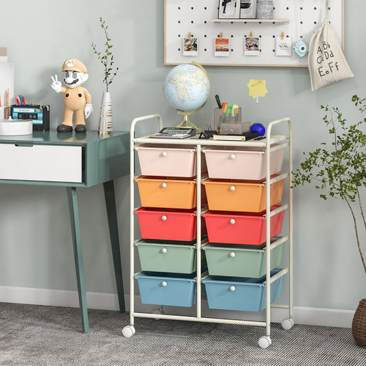 10-Drawer Rolling Storage Cart, Multicolor File Cabinets Multicolor at Gallery Canada