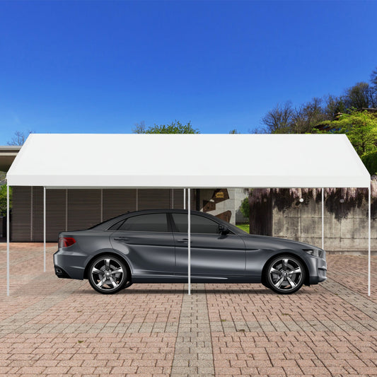 10x20 Feet Steel Frame Portable Car Canopy Shelter, White Carports White at Gallery Canada