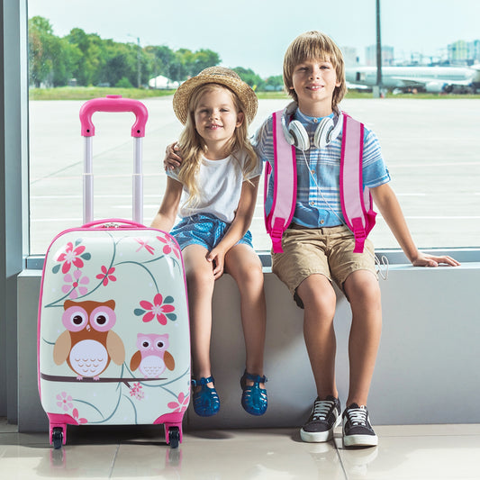 2 Pieces 12 Inch 16 Inch Green ABS Kids Suitcase Luggage Set, Pink Kids Luggage Owl at Gallery Canada