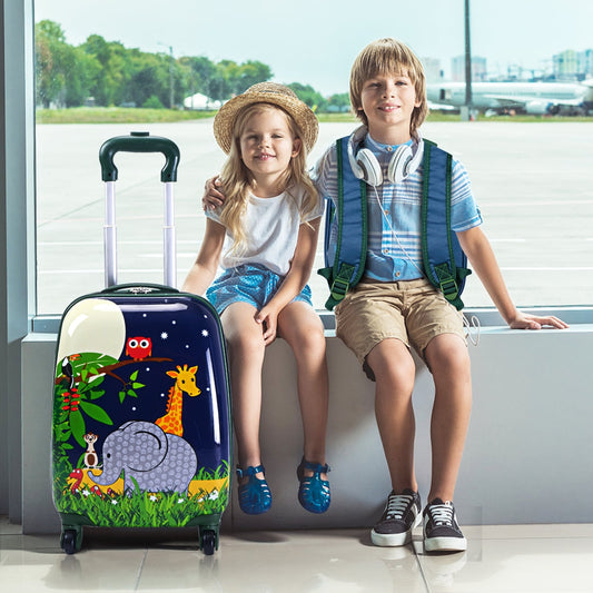 Kids Rolling Backpack Luggage Set, 12 Inch 16 Inch, Dark Blue Kids Luggage Dark Blue at Gallery Canada