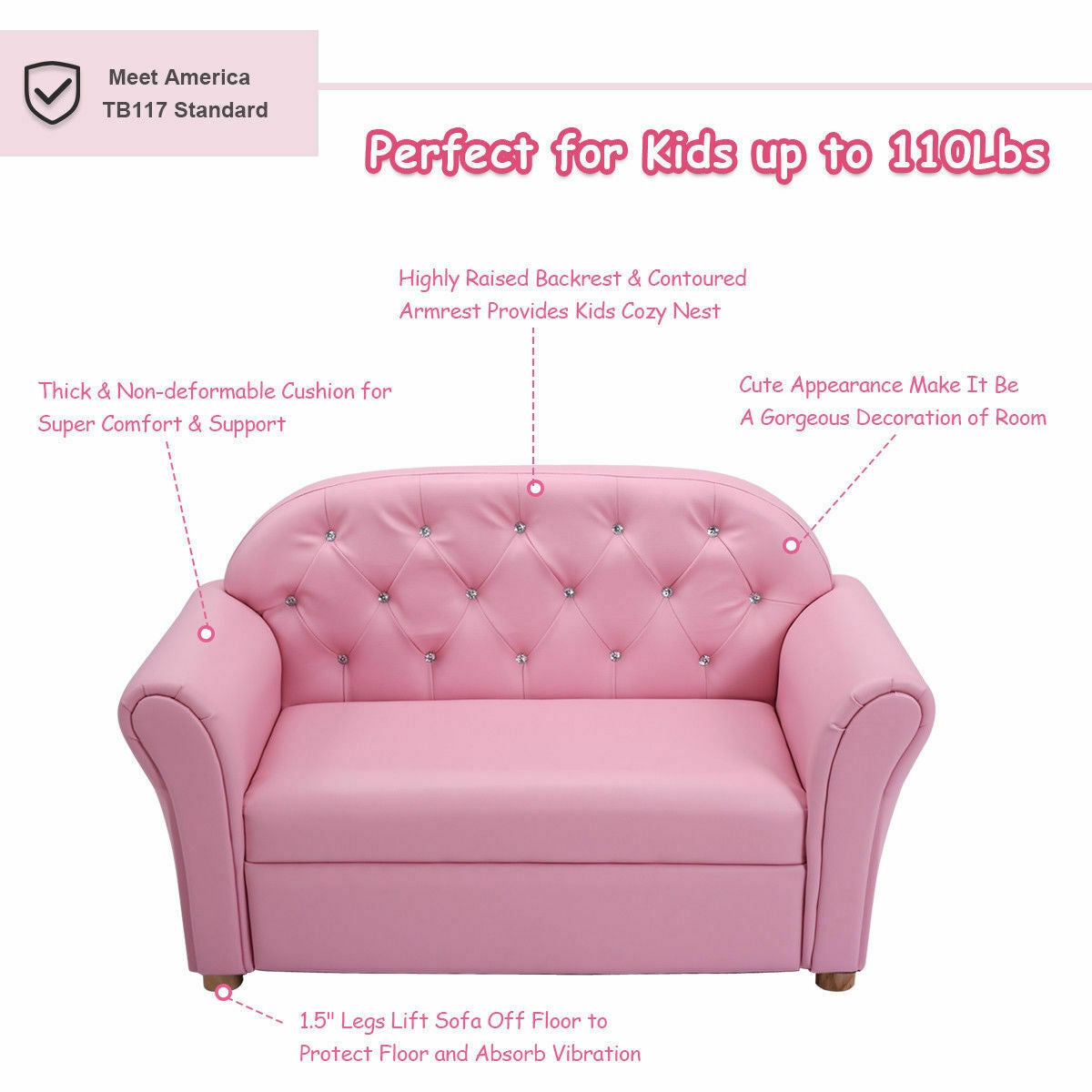 Kids Princess Armrest Chair Lounge Couch, Pink Kids Chairs & Seating at Gallery Canada