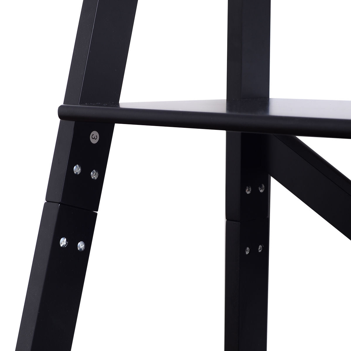 4-Tier Ladder Space-Saving Bookshelf, Black