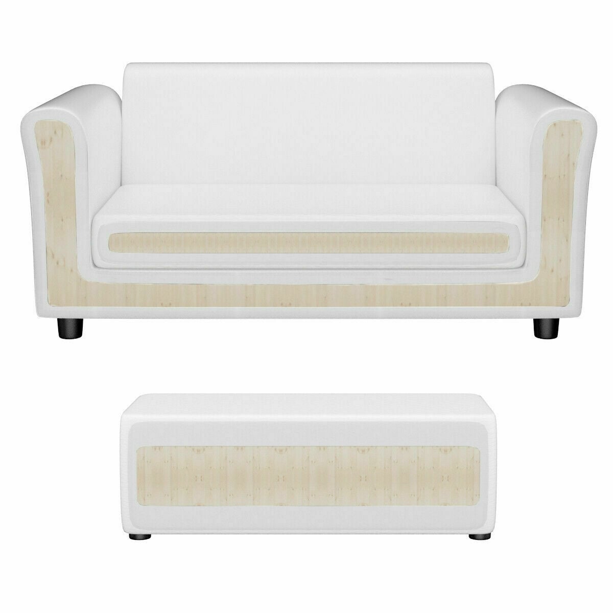 Kids Double Sofa with Ottoman, White Kids Chairs & Seating at Gallery Canada