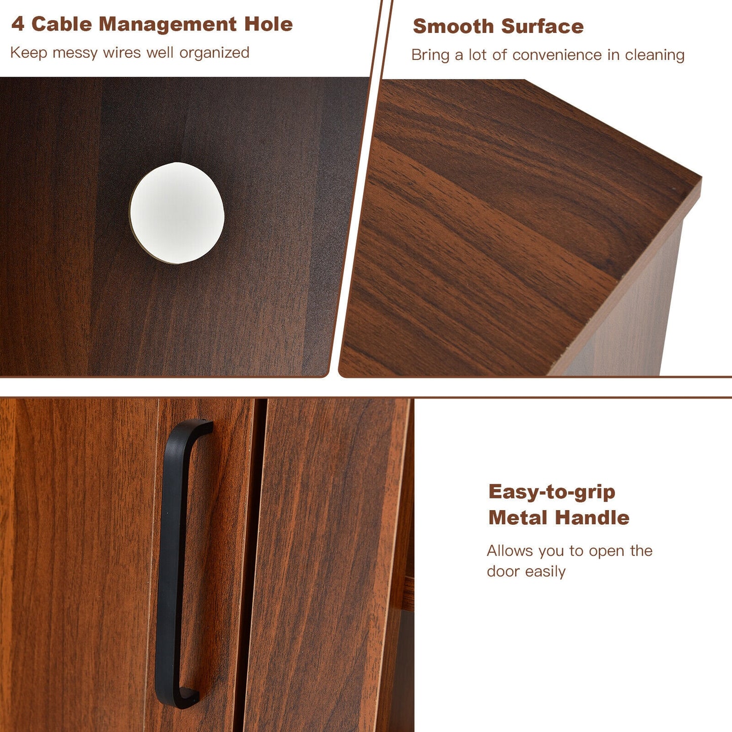 58 Inch TV Stand with 1500W Faux Fireplace for TVs up to 65 Inch-Vintage, Walnut Entertainment Centers & TV Stands at Gallery Canada