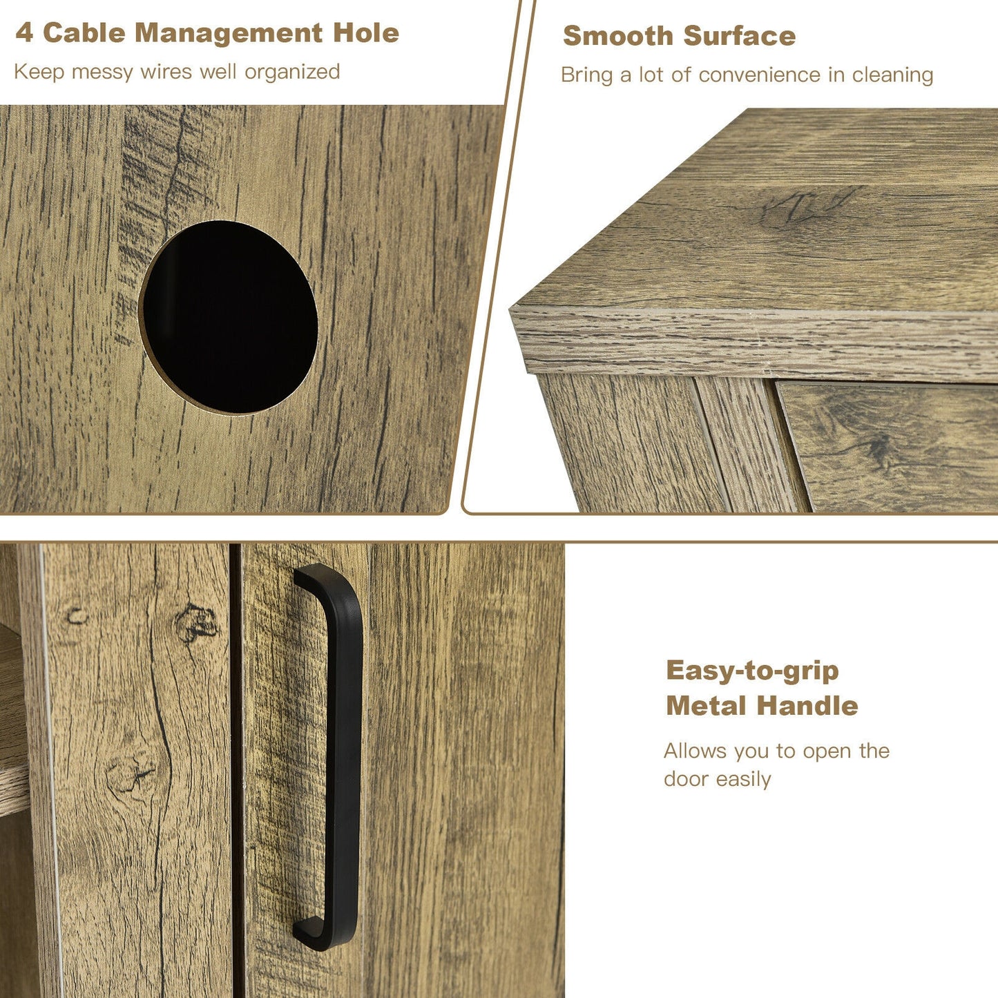 58 Inch TV Stand with 1500W Faux Fireplace for TVs up to 65 Inch, Natural Entertainment Centers & TV Stands at Gallery Canada