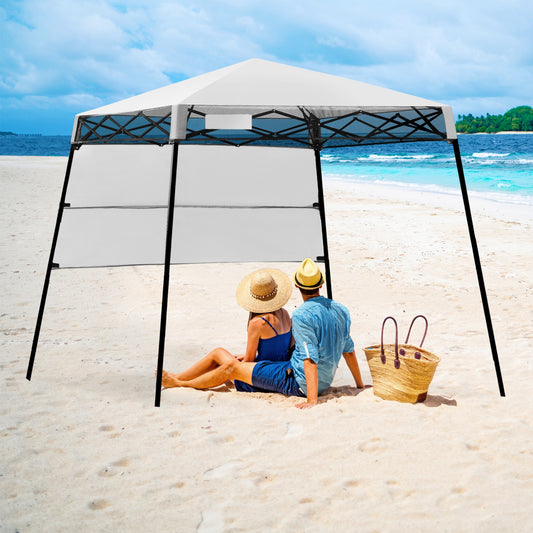 7 x 7 Feet Adjustable Portable Canopy Tent With Backpack, White