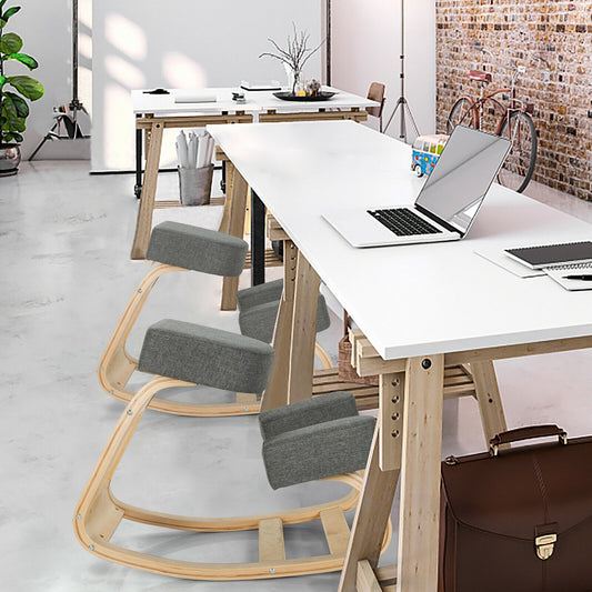 Ergonomic Kneeling Chair, Rocking Office Desk Stool, Gray Kneeling Chiars Gray at Gallery Canada