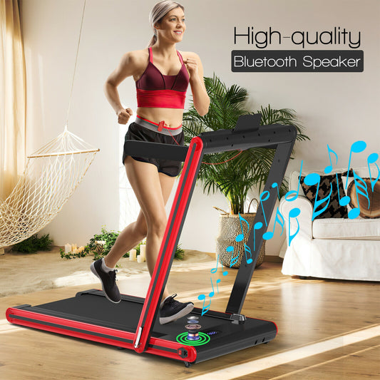 2-In-1 Folding Treadmill, 2.25HP, Red Treadmills Red at Gallery Canada