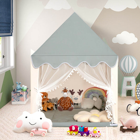 Kids Large Play Castle Fairy Tent with Mat, Beige Play Tents & Playhouse Beige at Gallery Canada