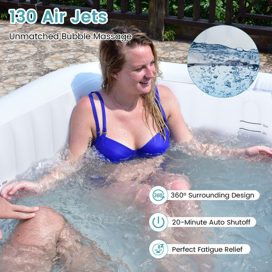 Rectangular Blowup Pool Hottub, 4-6 Person, 130 Air Jets, Black Swimming Pools Black at Gallery Canada