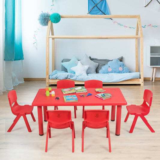 Kids Plastic Rectangular Table, Red Kids Table & Chair Sets Red at Gallery Canada
