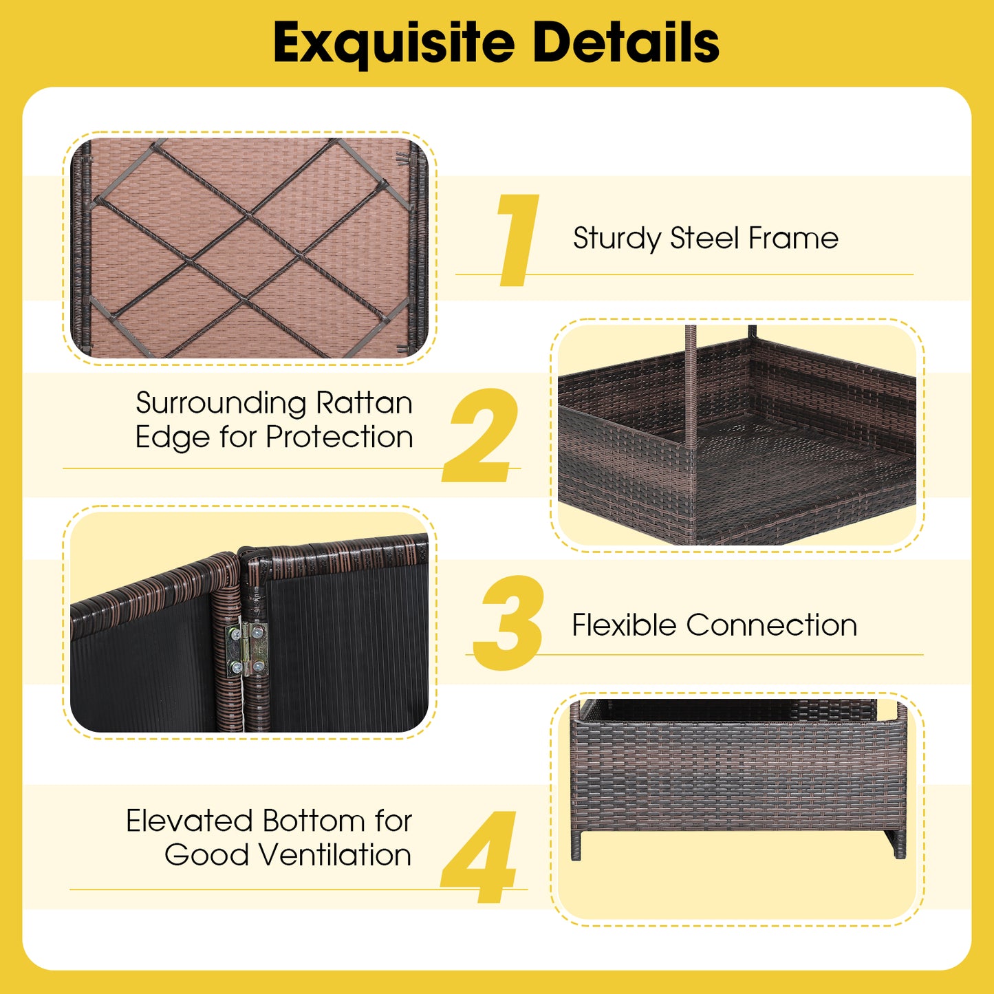 Wicker Dog House with Weatherproof Roof for Outdoor, Gray Dog Kennels at Gallery Canada