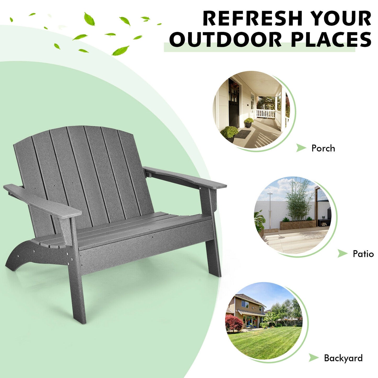 HDPE Patio Adirondack Chair, Gray Adirondack Chairs at Gallery Canada