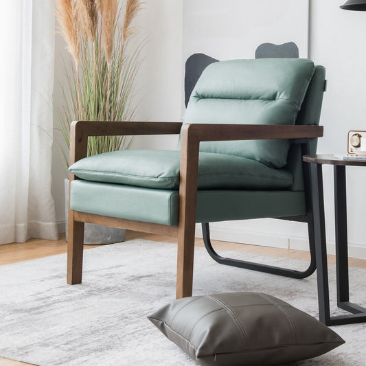 Single Sofa Chair, Extra-Thick Padded Backrest and Seat Cushion, Green Accent Chairs Green at Gallery Canada