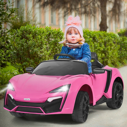12V 2.4G RC Electric Vehicle with Lights, Pink Powered Ride On Toys Pink at Gallery Canada