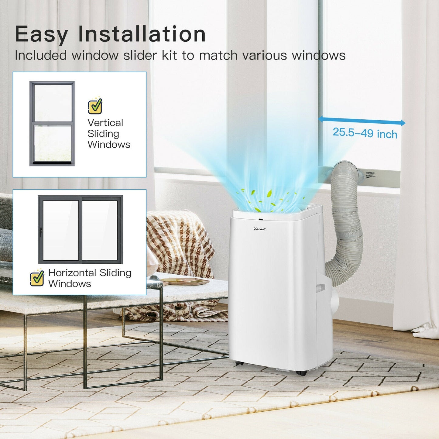 9000BTU 3-in-1 Portable Air Conditioner with Remote, White Portable Air Conditioners at Gallery Canada