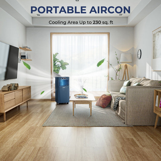 8000BTU 3-In-1 Portable Air Conditioner, Dark Blue Portable Air Conditioners Dark Blue at Gallery Canada
