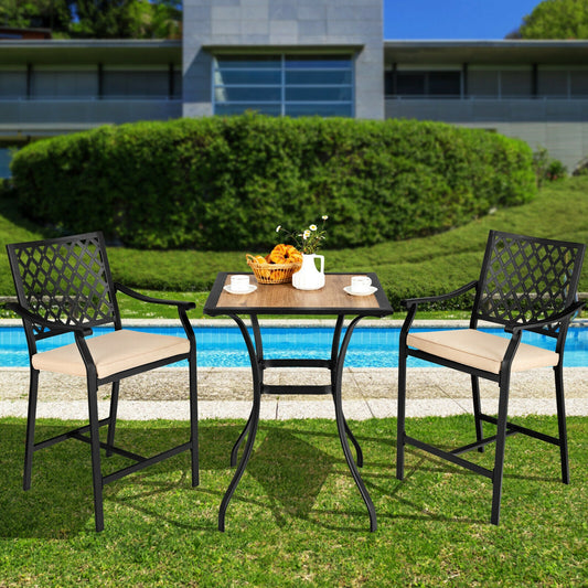 Patio Square Bar Table, Black Patio Bar Furniture Black at Gallery Canada