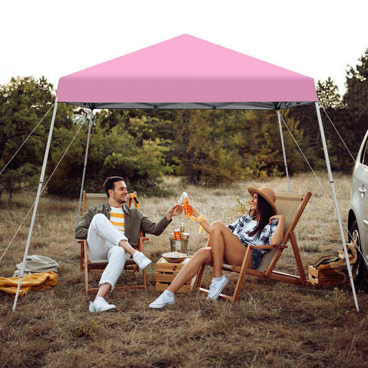 10 x 10 Feet Pop-Up Canopy With Carrying Bag, Pink Canopies Pink at Gallery Canada