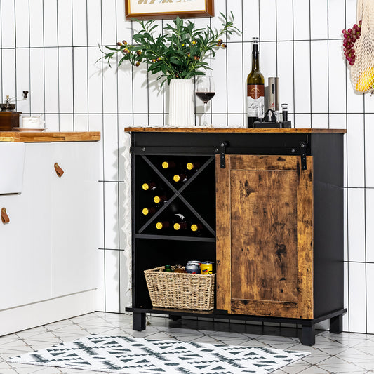Industrial Storage Cabinet, Sliding Barn Door, Rustic Brown Sideboards Cabinets & Buffets Rustic Brown at Gallery Canada