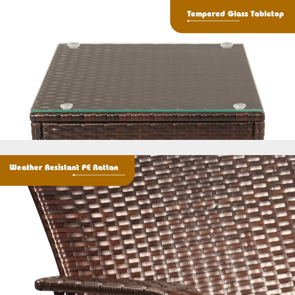 3 Pieces Patio Conversation Rattan Furniture Set with Cushions, Gray Patio Conversation Sets at Gallery Canada