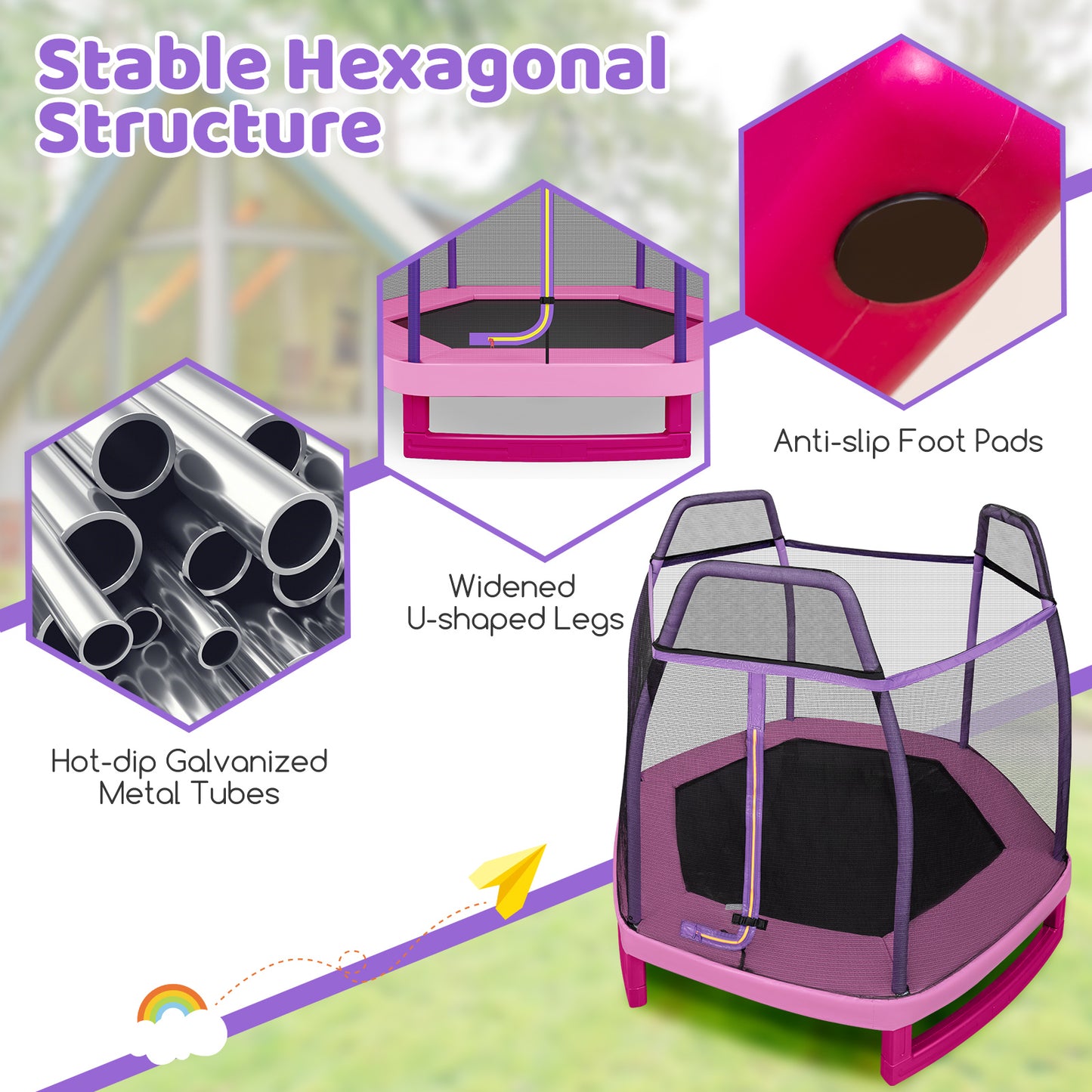 7 Feet Kids Trampoline, Pink Trampolines at Gallery Canada