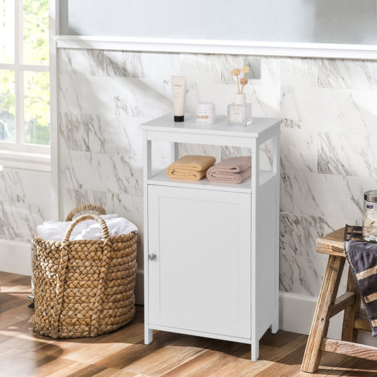 Floor Cabinet Multifunction Storage Rack Organizer Stand, White