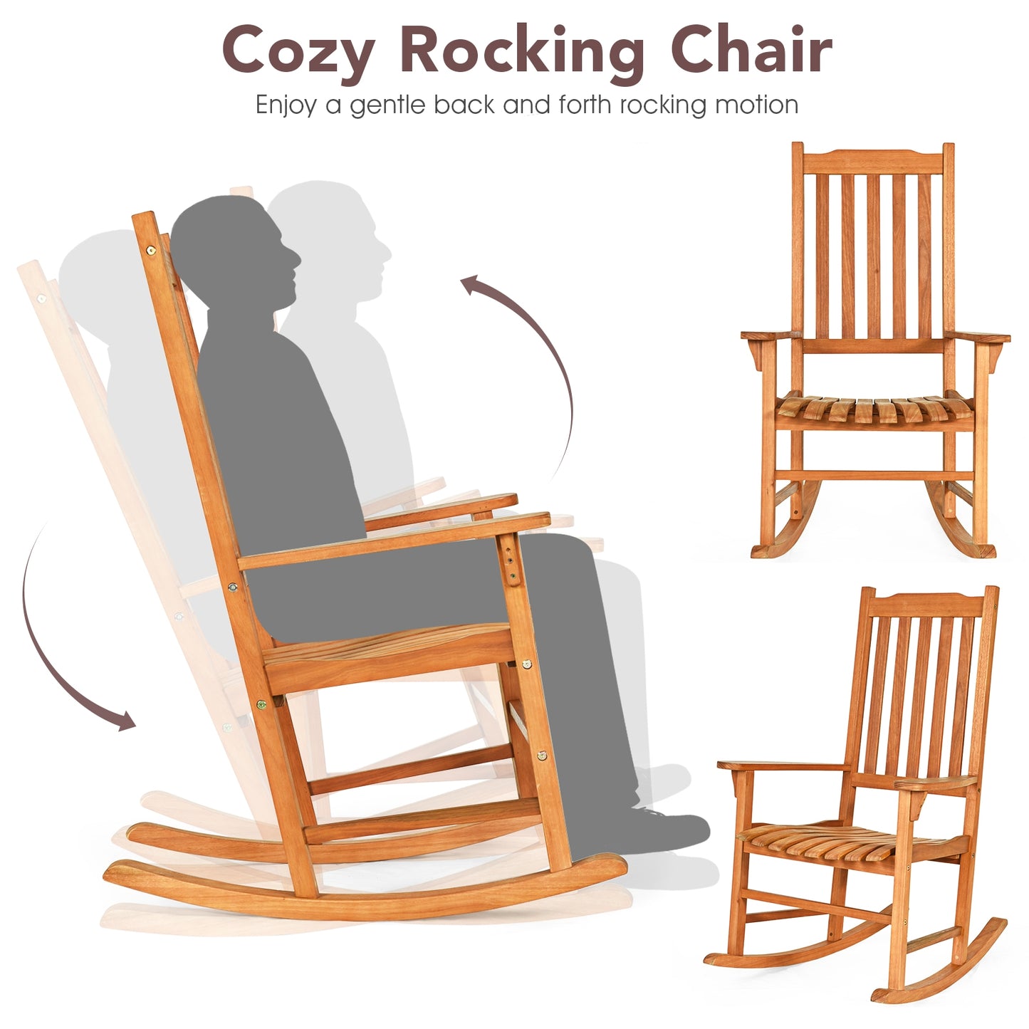 Outdoor Rocking Chair, Single Rocker, Patio Deck, Natural Patio Rocking Chairs & Gliders at Gallery Canada