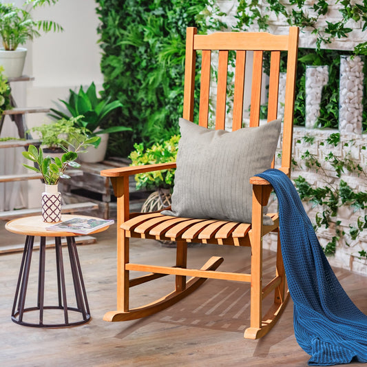 Outdoor Rocking Chair, Single Rocker, Patio Deck, Natural Patio Rocking Chairs & Gliders Natural at Gallery Canada
