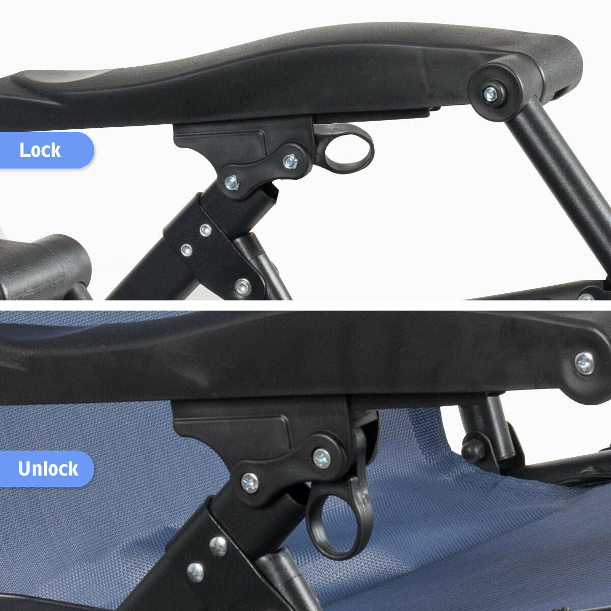 Oversize Lounge Chair With Cup Holder, Heavy Duty, Navy