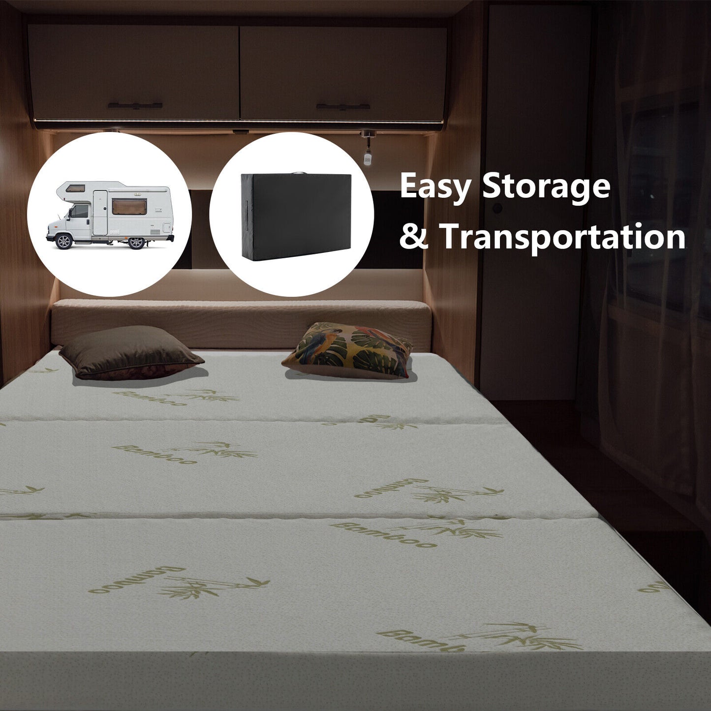 3 Inch Tri-Fold Memory Foam Mattress Topper, Portable With Bag, Small Mattresses at Gallery Canada