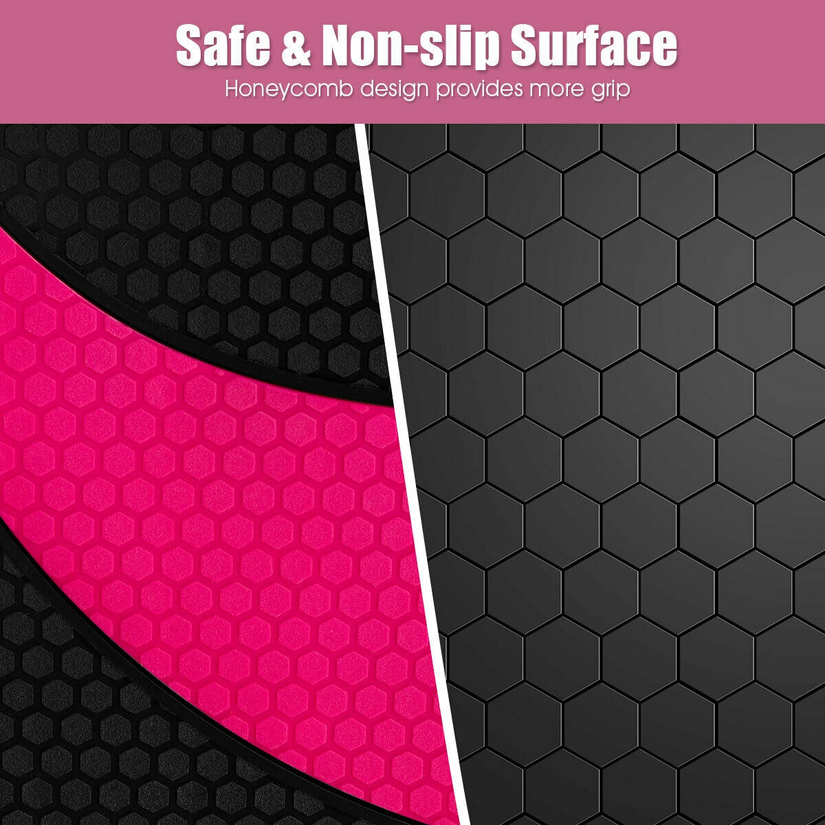 31 Inch Adjustable Aerobic Stepper, Non-Slip Pads, Pink