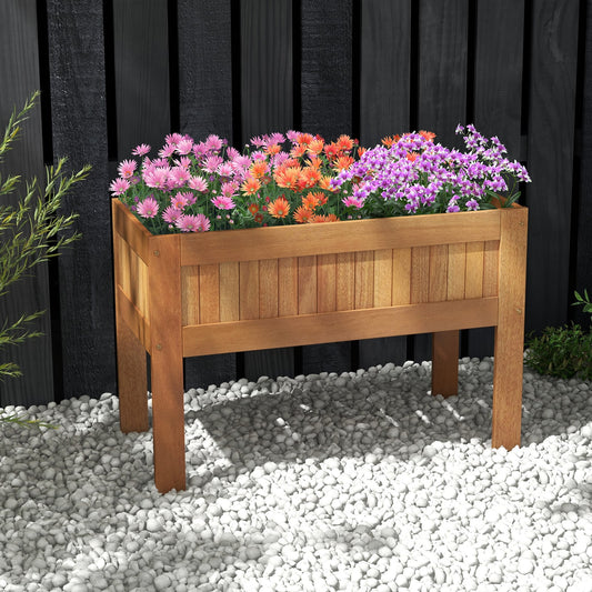 Wooden Raised Garden Bed, Elevated Planter Box With Legs, Natural Raised Garden Beds Natural at Gallery Canada