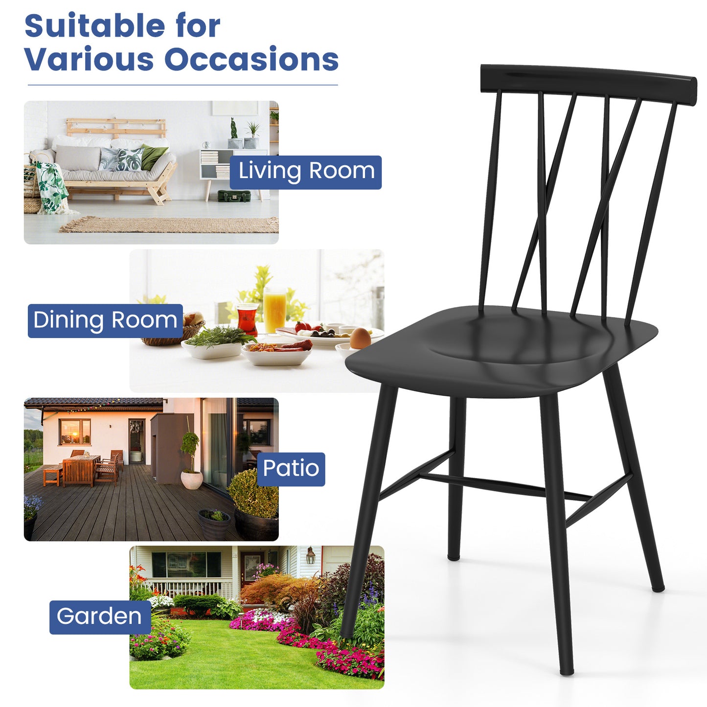 Set Of 2 Modern Dining Chairs, Black Dining Chairs at Gallery Canada