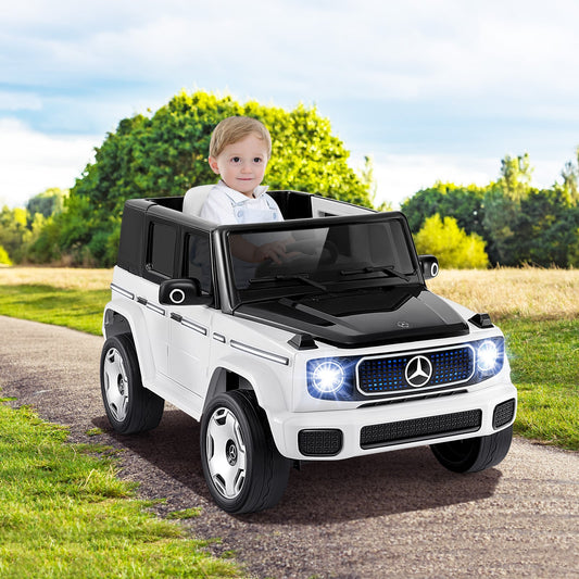 Licensed Mercedes-Benz EQG Kids Ride On Car, 12V, Remote Control, White