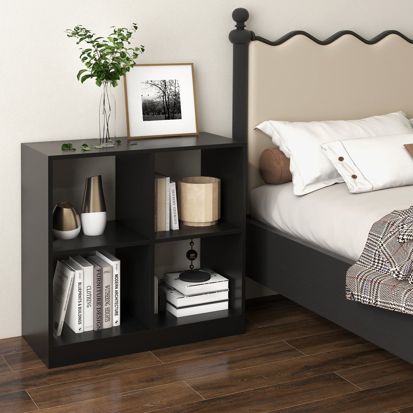 4-Cube Kids Bookcase with Open Shelves, Black Bookcases at Gallery Canada