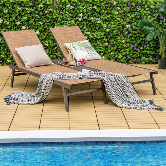 2-Person Patio Chaise Lounge, Brown Outdoor Chaise Lounges Brown at Gallery Canada
