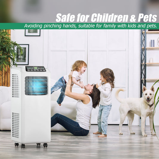9000 BTU Portable Air Conditioner, Dehumidifier, Remote, Black, White Portable Air Conditioners Black & White at Gallery Canada