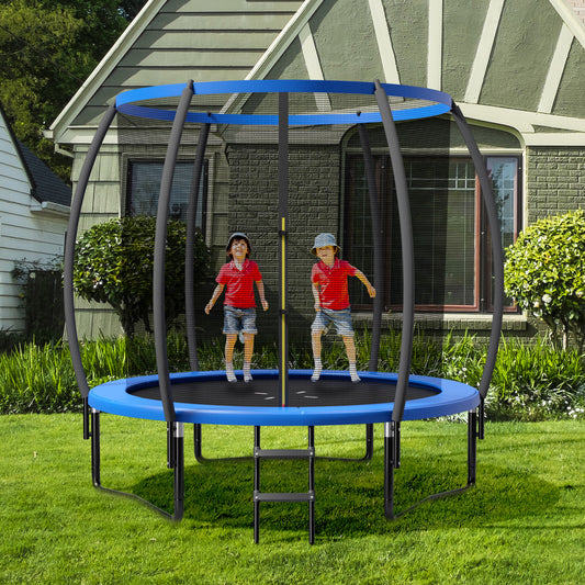 8 Feet ASTM Approved Recreational Trampoline with Ladder, Blue Trampolines Blue at Gallery Canada