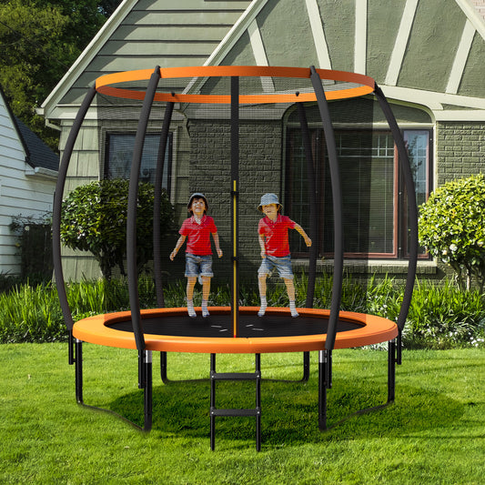 10 Feet ASTM Approved Recreational Trampoline with Ladder, Orange Trampolines Orange at Gallery Canada