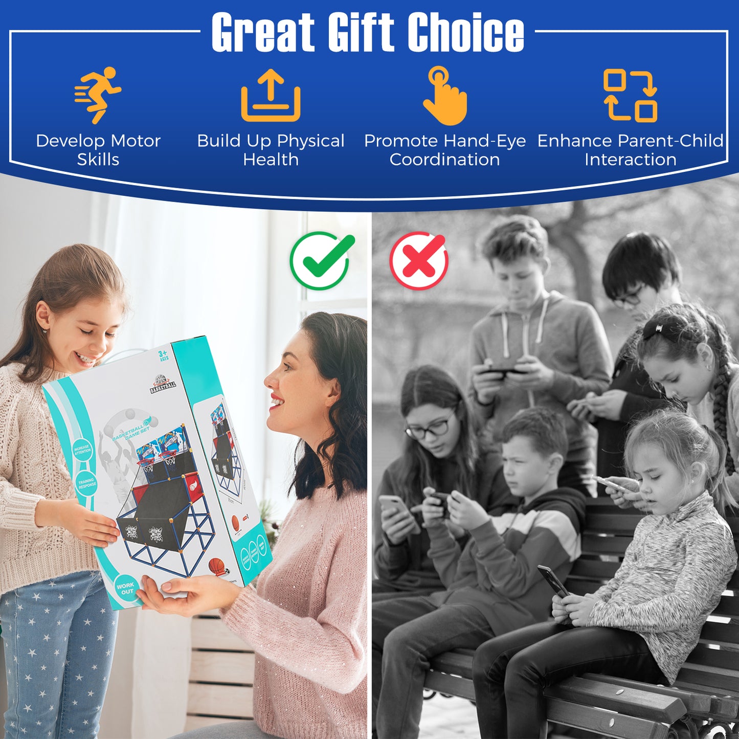 Kids Arcade Basketball Game Set, 4 Basketballs, Ball Pump, Multicolor Toy Sports at Gallery Canada