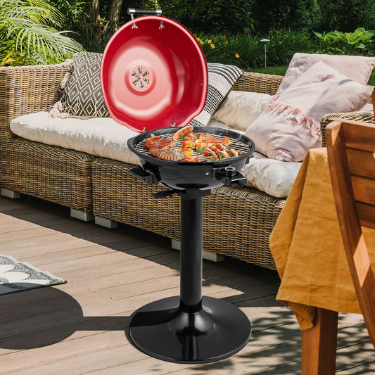 Electric BBQ Grill, 1600W, Removable Non-Stick Warming Rack, Red Outdoor Grills Red at Gallery Canada