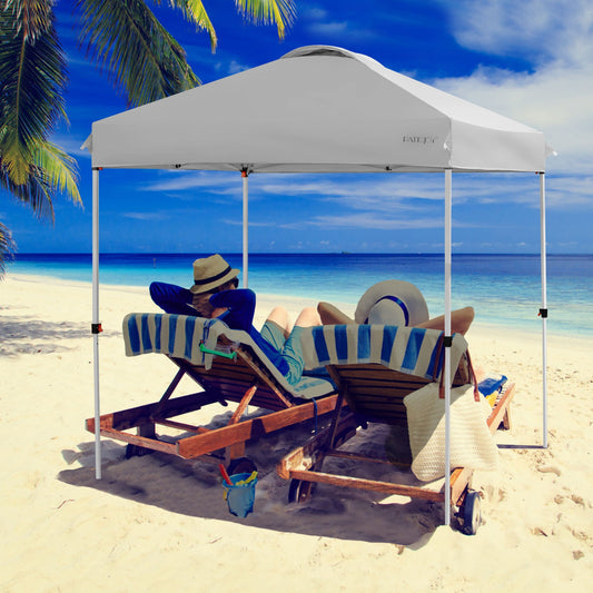 6.6 x 6.6 Feet Pop-Up Canopy Tent, With Roller Bag, Gray Canopies Gray at Gallery Canada