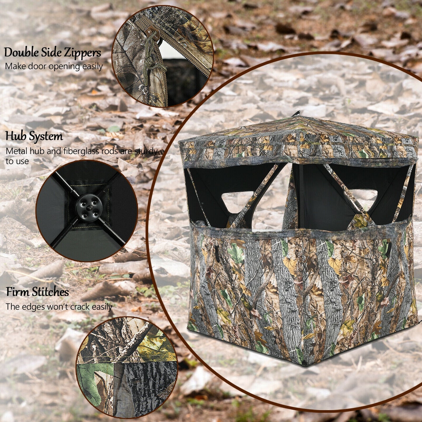 3 Person Portable Tent, Slide Mesh Window, Camouflage Tents at Gallery Canada