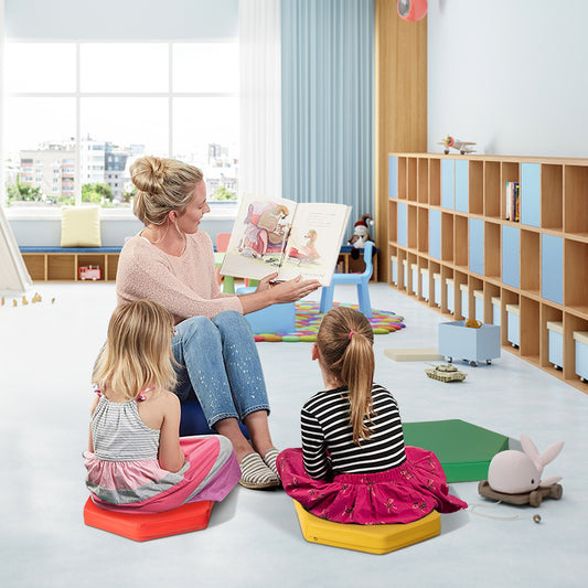 6 Pieces Hexagon Toddler Floor Cushions, Multicolor Kids Chairs & Seating Multicolor at Gallery Canada