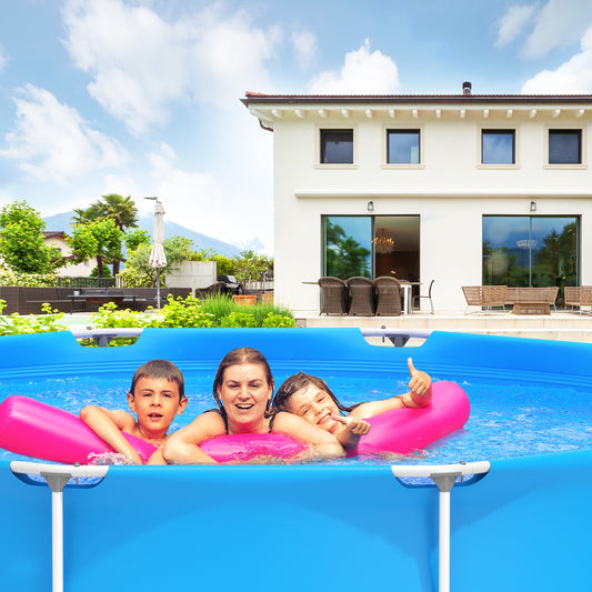 Round Above Ground Swimming Pool, Blue Swimming Pools Blue at Gallery Canada
