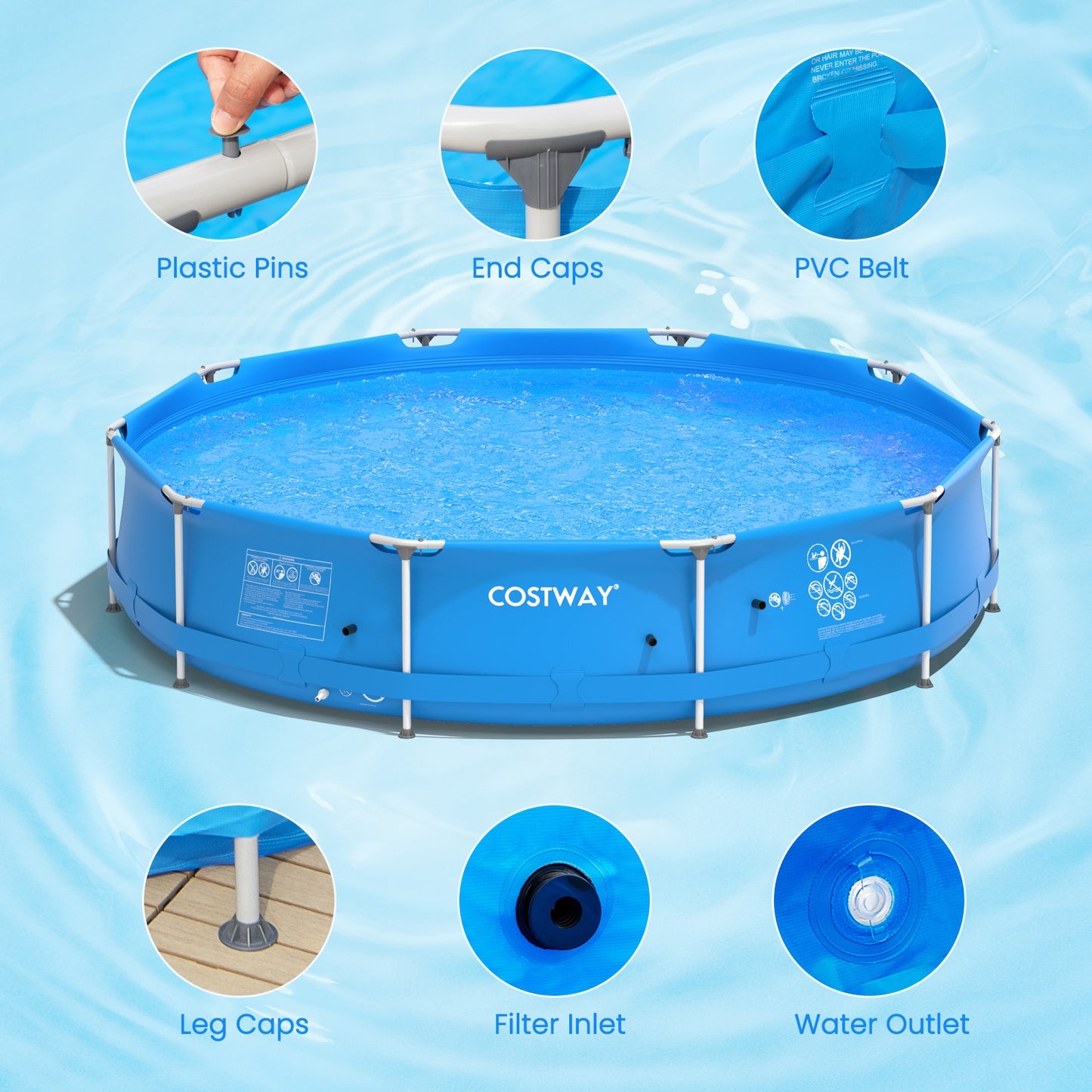 Round Above Ground Swimming Pool, Blue Swimming Pools at Gallery Canada