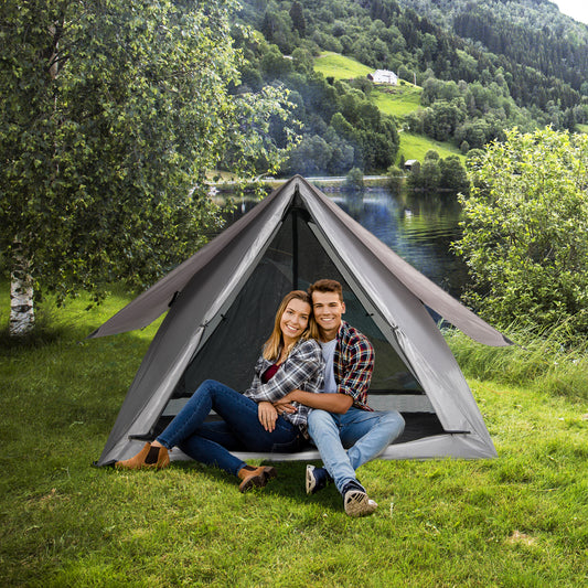 Pop-Up Camping Tent For 2-3 People, With Carry Bag And Rainfly, Gray Tents Gray at Gallery Canada