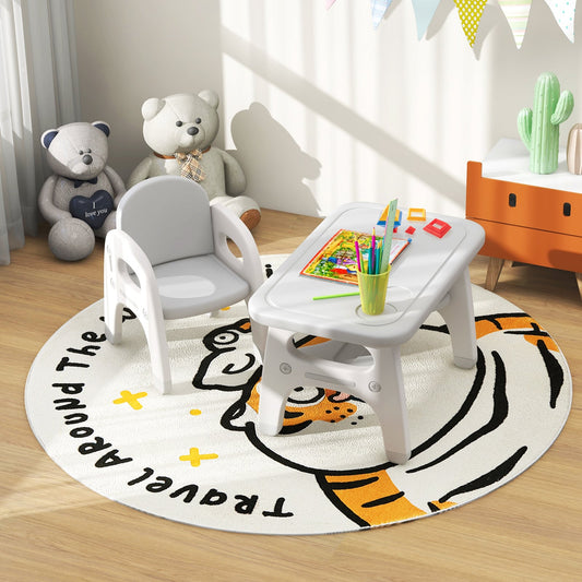 Kids Activity Table And Chair Set, Montessori Toys, Gray Kids Table & Chair Sets Gray at Gallery Canada